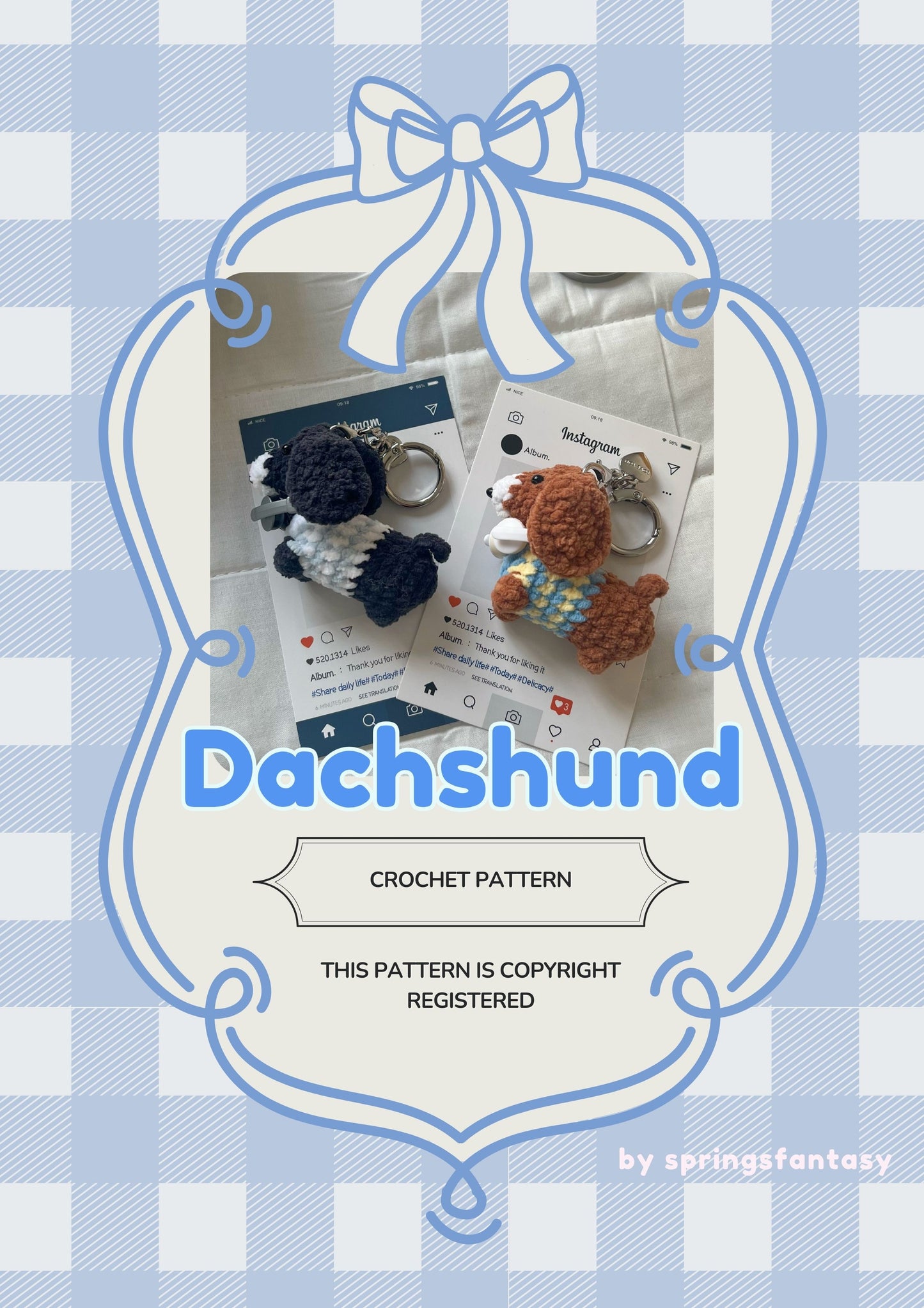 Dachshund Crochet Pattern with video tutorial