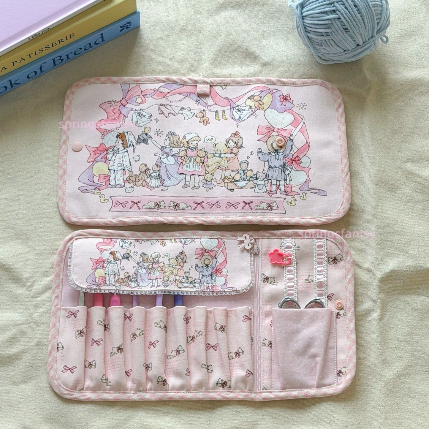 Handmade Illustrated Crochet Hook Case